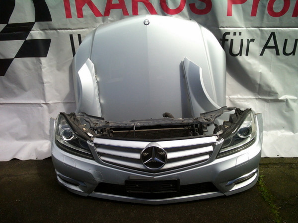 Mercedes C-Kl. W204 Frontteile Frontpaket Set Front Xenon Silber