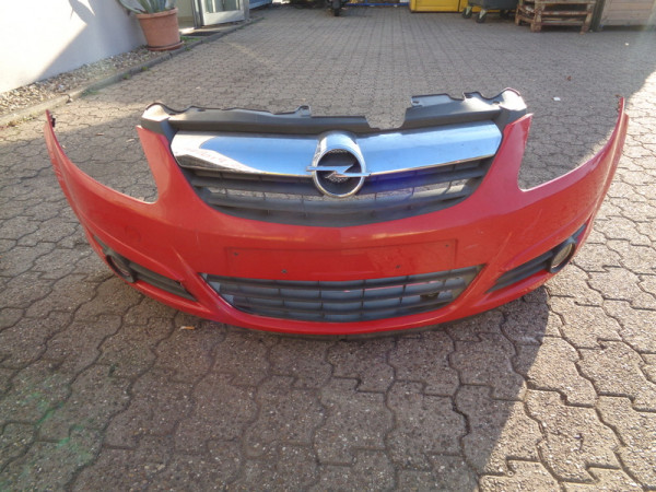 Opel Corsa D Stoßstange vorne 13211462 Stoßfänger mit Grill Rot 