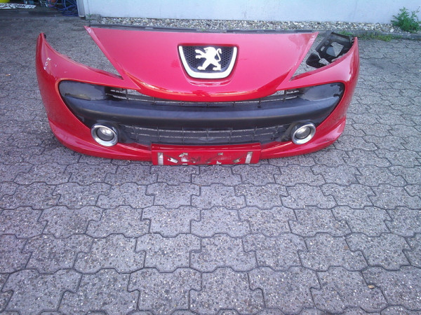 Peugeot 207 stoßstange vorne 9654356880 stoßfänger Rot mit nebel
