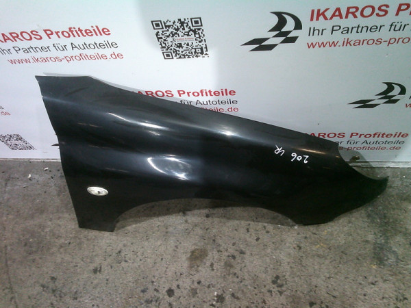 Peugeot 206 CC Kotflügel Beifahrerseite rechts schwarz beifahrer