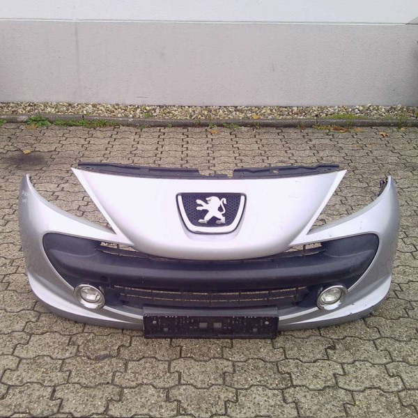Peugeot 207 stoßstange vorne 9654356880 stoßfänger Silber u nebel
