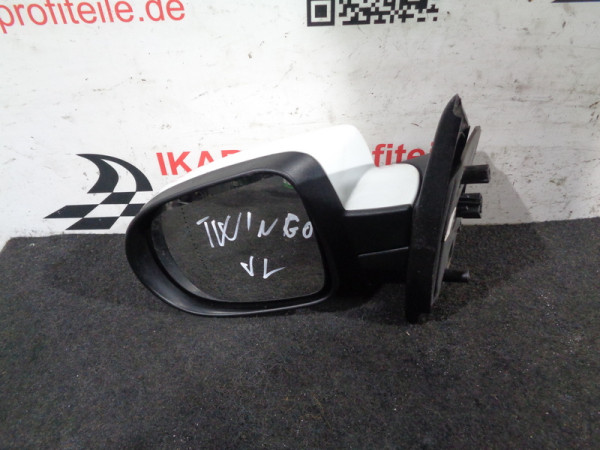 Renault Twingo II 2 Außenspiegel Spiegel vorne links Fahrerseite weiß