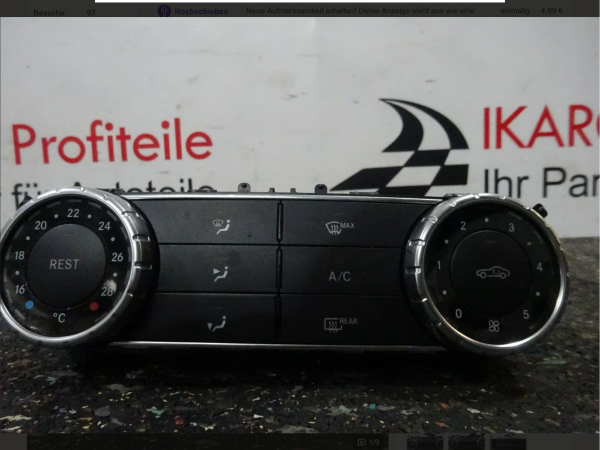 Mercedes SLK R172 Klimabedienteil Klima Bedienteil 1729007000