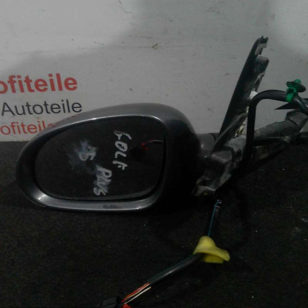 VW Golf 5 Plus Außenspiegel Spiegel vorne links schwarz Fahrerseite