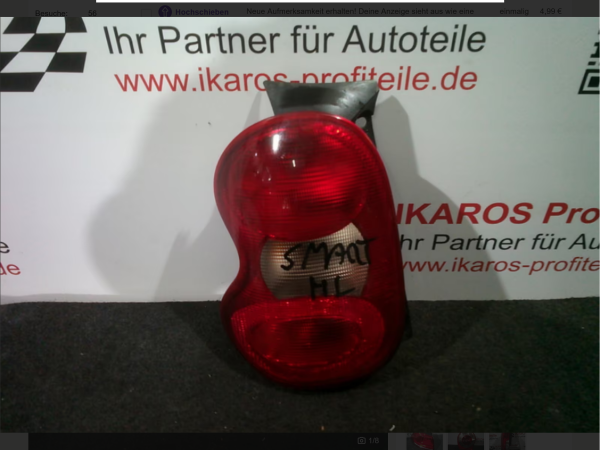 Smart 450 Cabrio Rückleuchte Rücklicht Licht hinten links